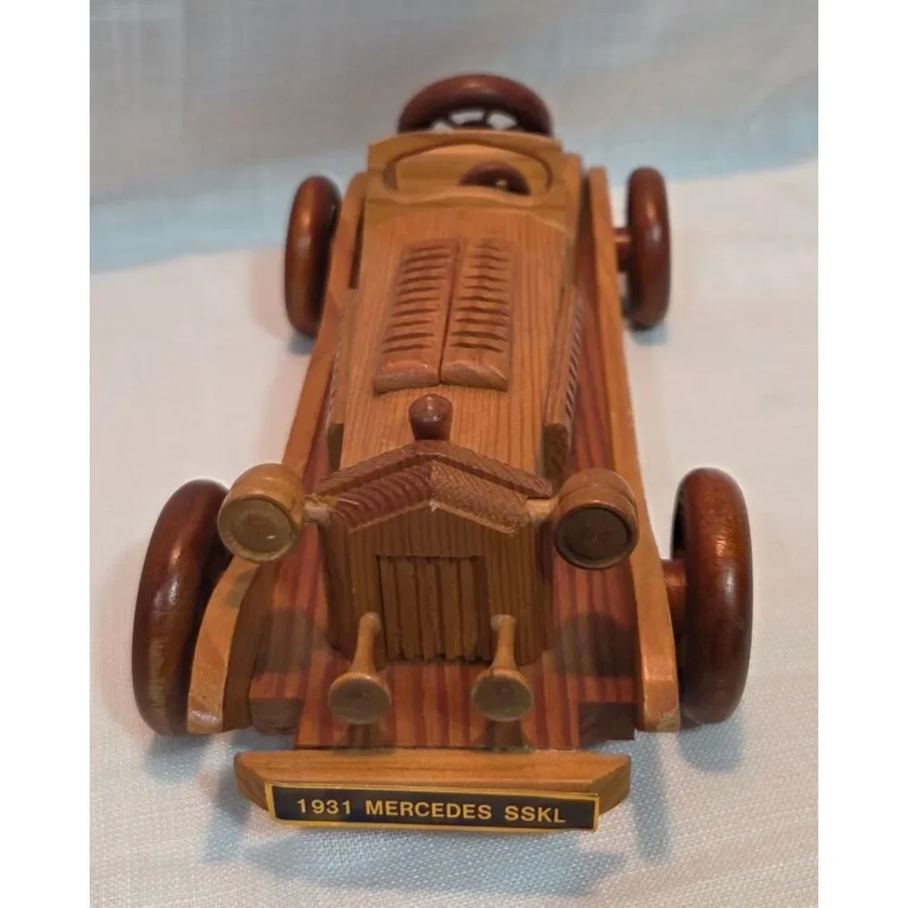 Vintage Handmade Wooden 1931 Mercedes SSKL Race Car Model 11